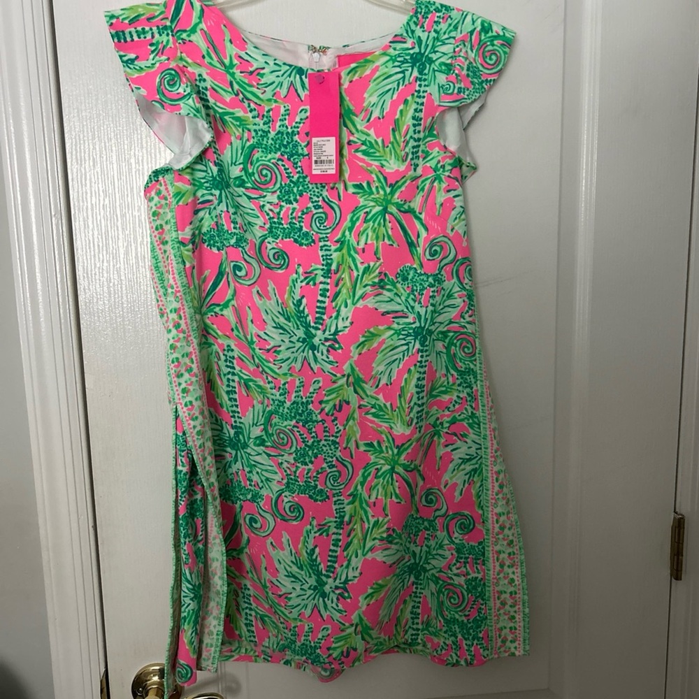 NWT Lilly Pulitzer Adda Romper Prosecco Pink Hanging Around Beach Theme SZ 6